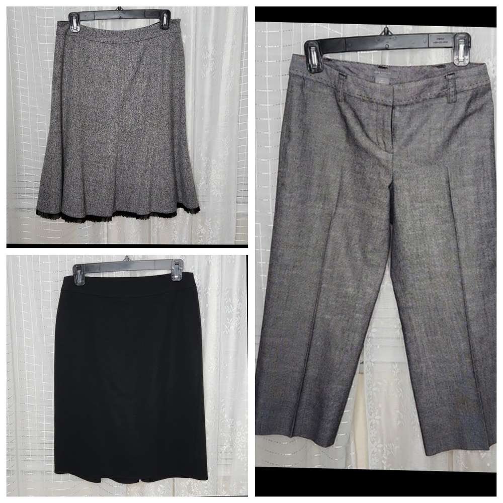 Bundle White House Black Market Skirts (2)  & Ann Taylor Capri Slacks (1) Sz0